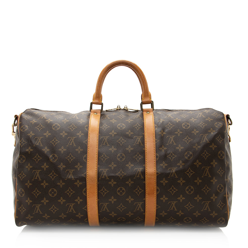 Louis Vuitton Vintage Monogram Canvas Keepall Bandouliere 50 Duffle Bag (SHF-20373)
