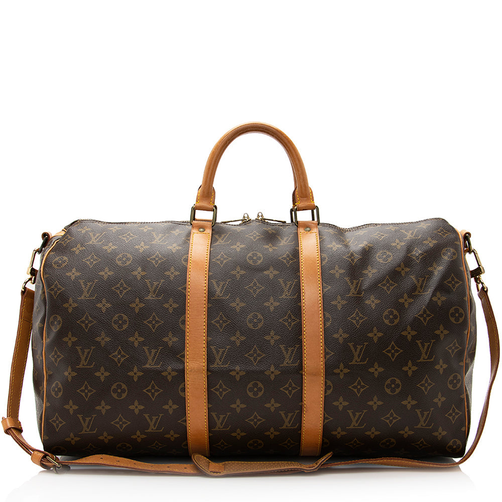 Louis Vuitton Vintage Monogram Canvas Keepall Bandouliere 50 Duffle Bag (SHF-20373)