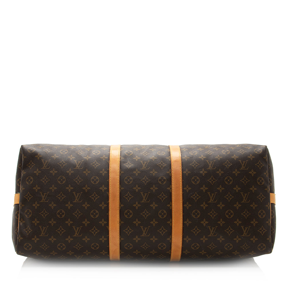Louis Vuitton Vintage Monogram Canvas Keepall Bandouliere 60 Duffel Bag (SHF-20358)