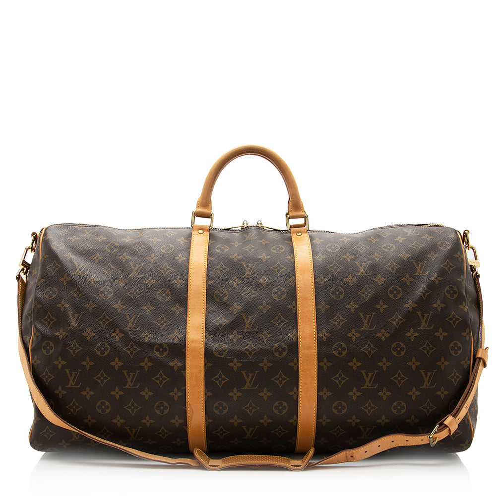 Louis Vuitton Vintage Monogram Canvas Keepall Bandouliere 60 Duffel Bag (SHF-20358)