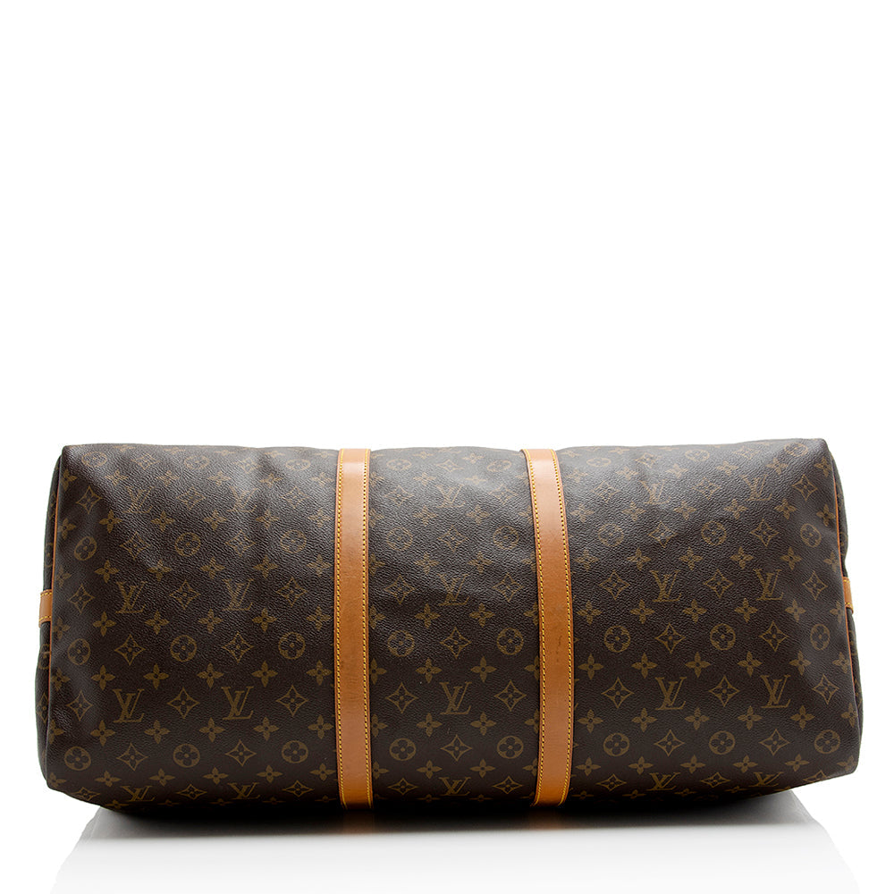 Louis Vuitton Vintage Monogram Canvas Keepall Bandouliere 60 Duffle Bag (SHF-21211)