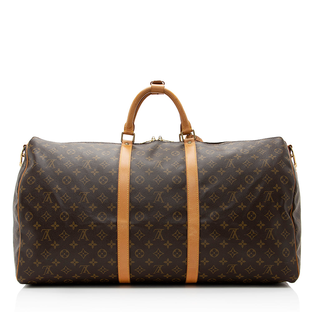 Louis Vuitton Vintage Monogram Canvas Keepall Bandouliere 60 Duffel Bag (SHF-21276)