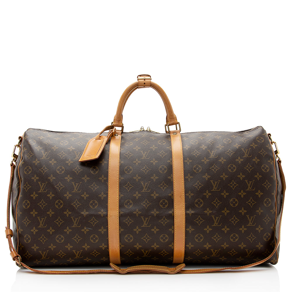 Louis Vuitton Vintage Monogram Canvas Keepall Bandouliere 60 Duffel Bag (SHF-21276)