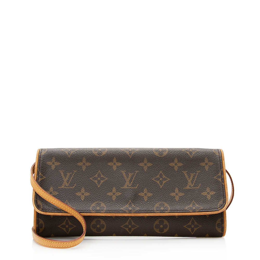 Louis Vuitton Vintage Monogram Canvas Pochette Twin GM Shoulder Bag (SHF-20795)