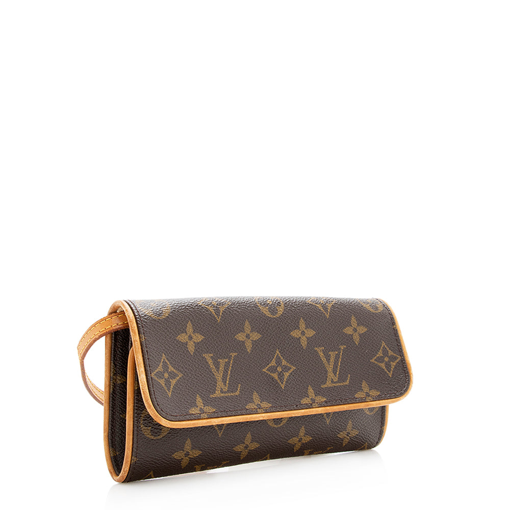 Louis Vuitton Vintage Monogram Canvas Pochette Twin PM Shoulder Bag (SHF-19641)