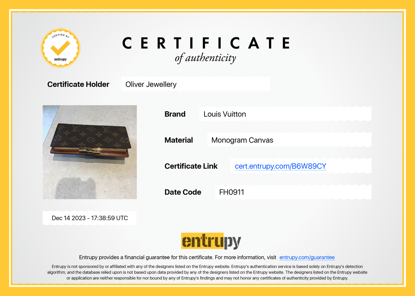 Louis Vuitton Vintage Monogram Long French Wallet