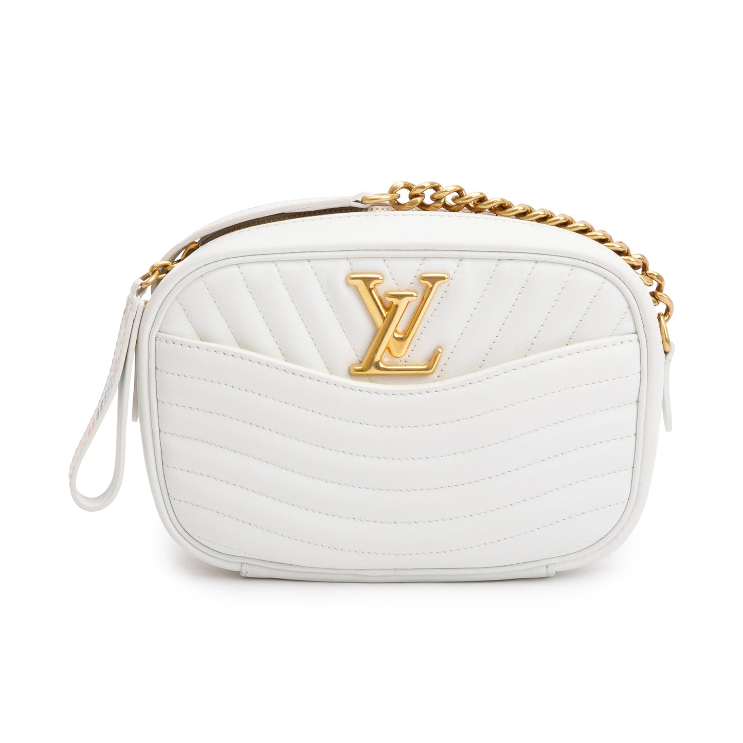 Louis Vuitton White Calfskin Leather New Wave Camera Bag