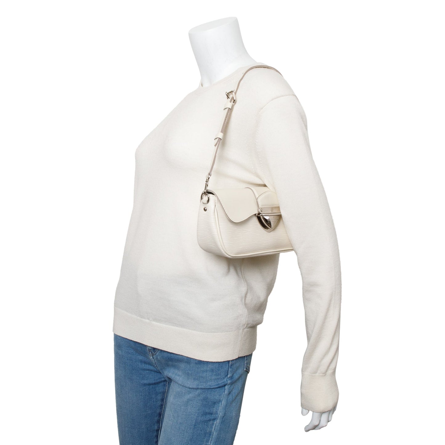 Louis Vuitton White Epi Leather Montaigne Clutch