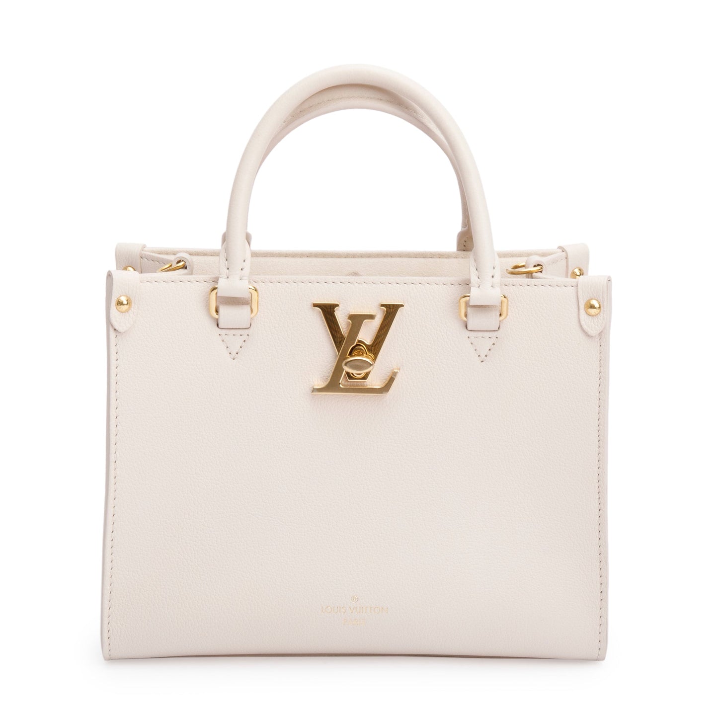 Louis Vuitton White Leather Lock & Go Handle Bag
