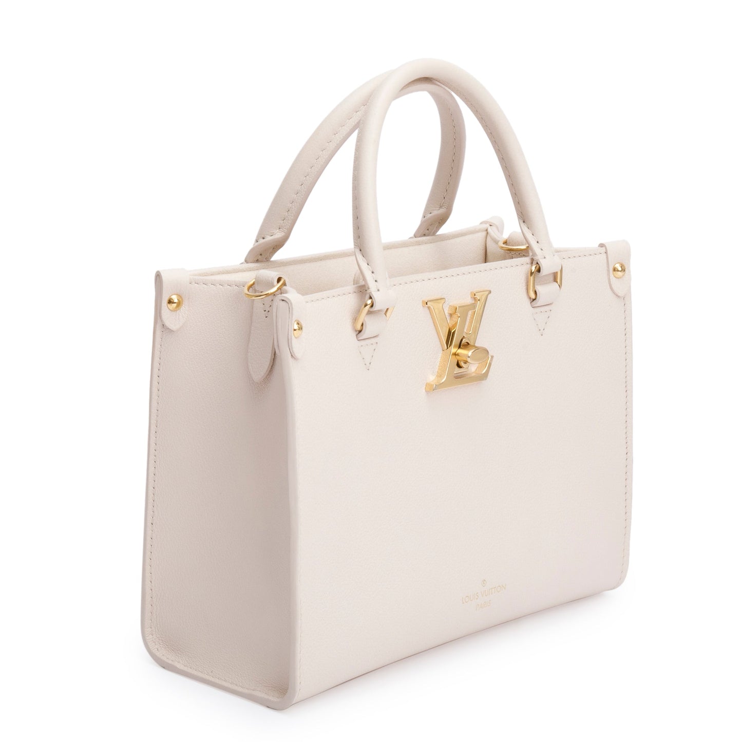 Louis Vuitton White Leather Lock & Go Handle Bag