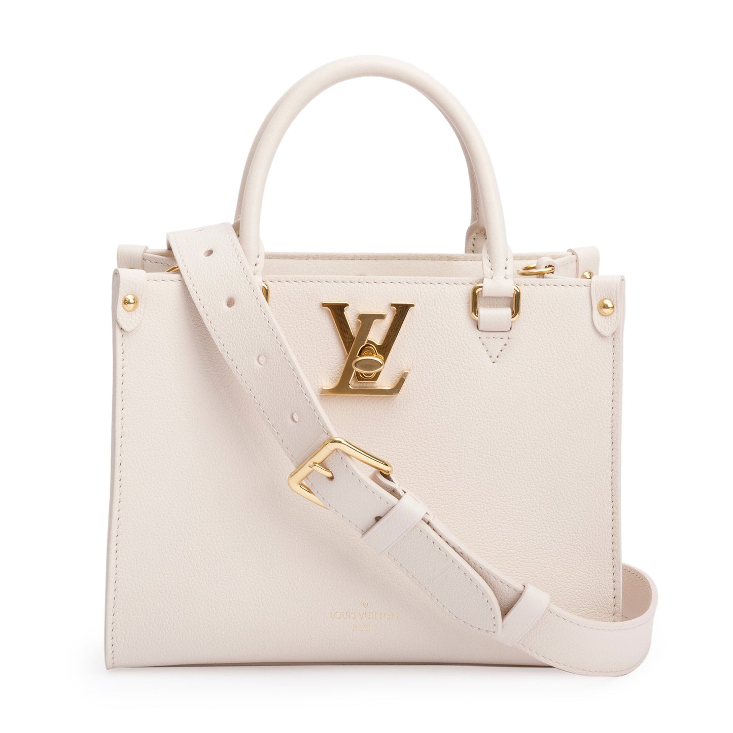 Louis Vuitton White Leather Lock & Go Handle Bag