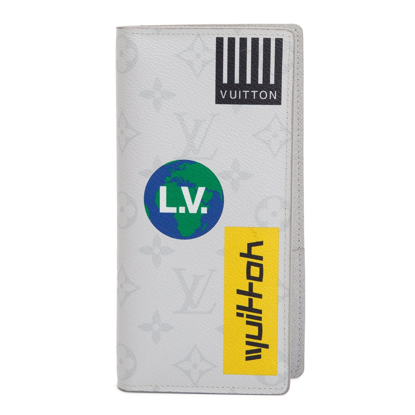 Louis Vuitton White Monogram Limited Edition Logo Story Brazza Wallet