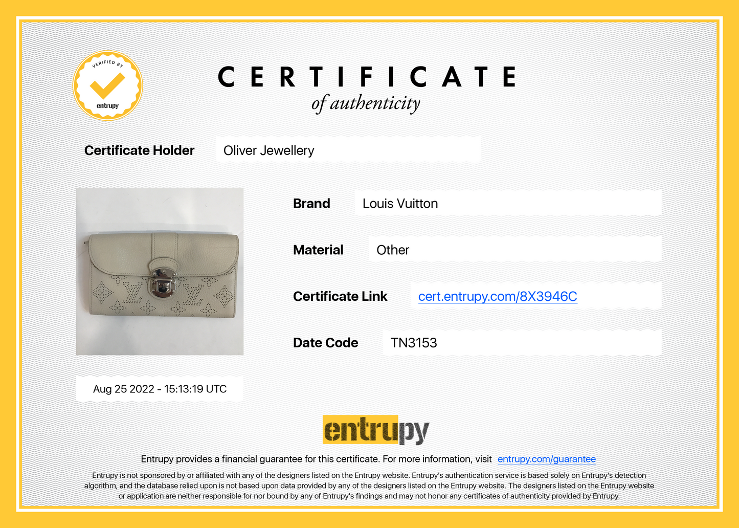 Louis Vuitton White Monogram Mahina Leather Amelia Wallet