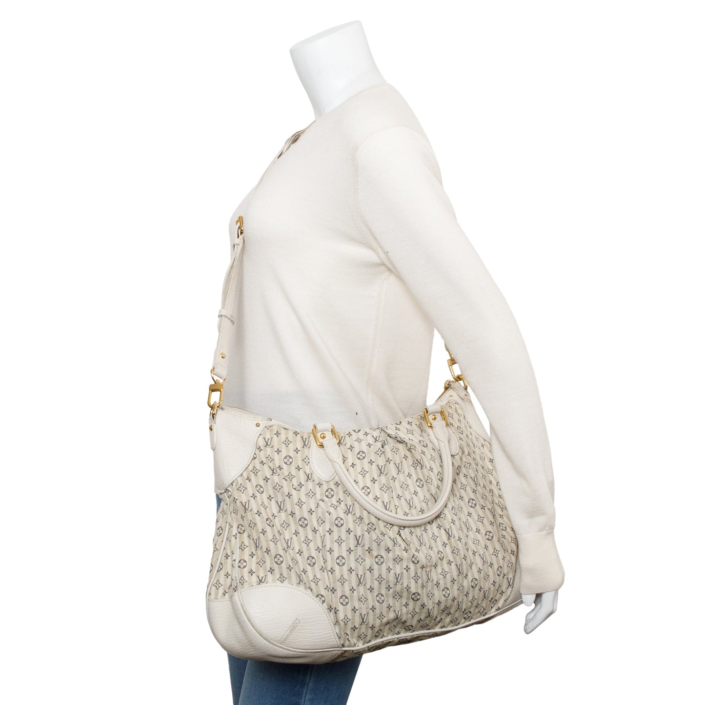 Louis Vuitton White Monogram Mini Lin Croisette Marina Bag