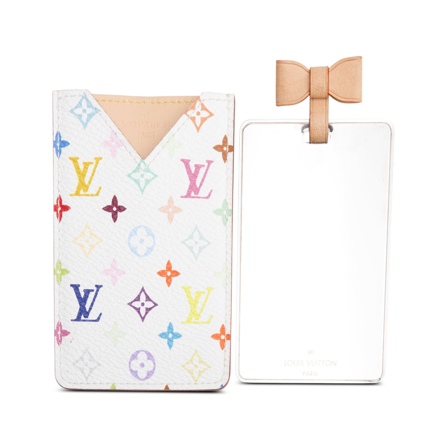 Louis Vuitton White Monogram Multicolore Case Pouch with Mirror