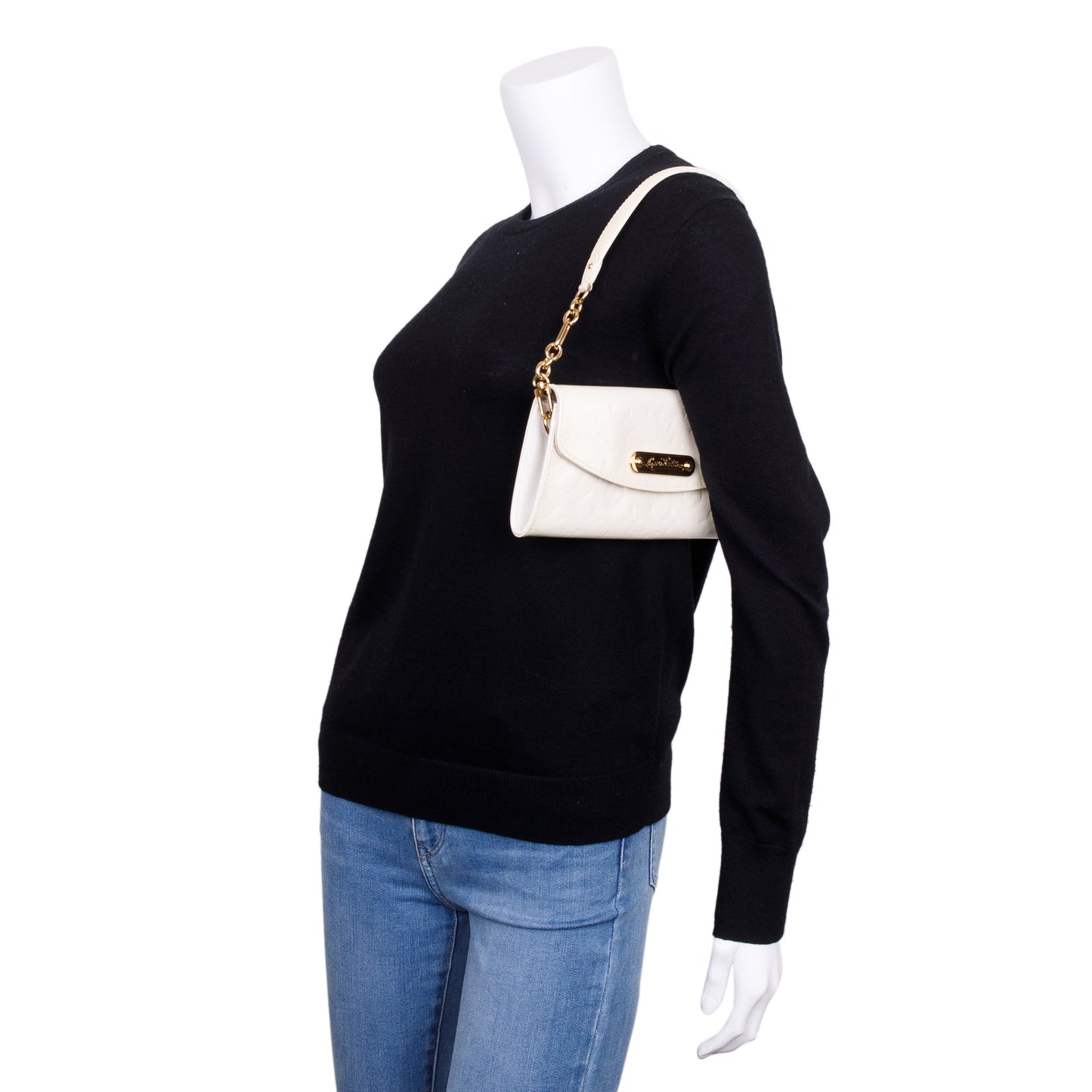 Louis Vuitton White Monogram Vernis Leather Sunset Boulevard Clutch