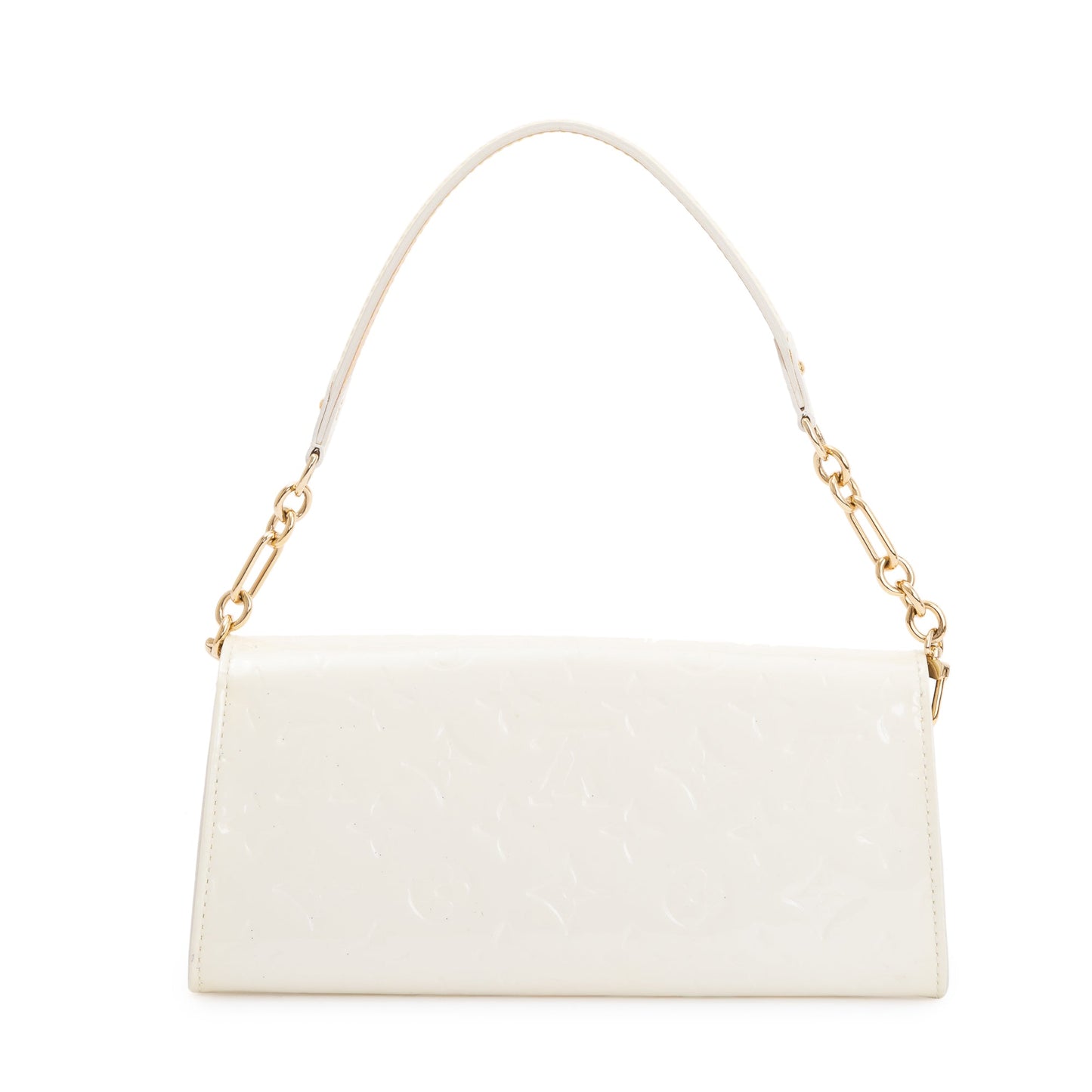 Louis Vuitton White Monogram Vernis Leather Sunset Boulevard Clutch