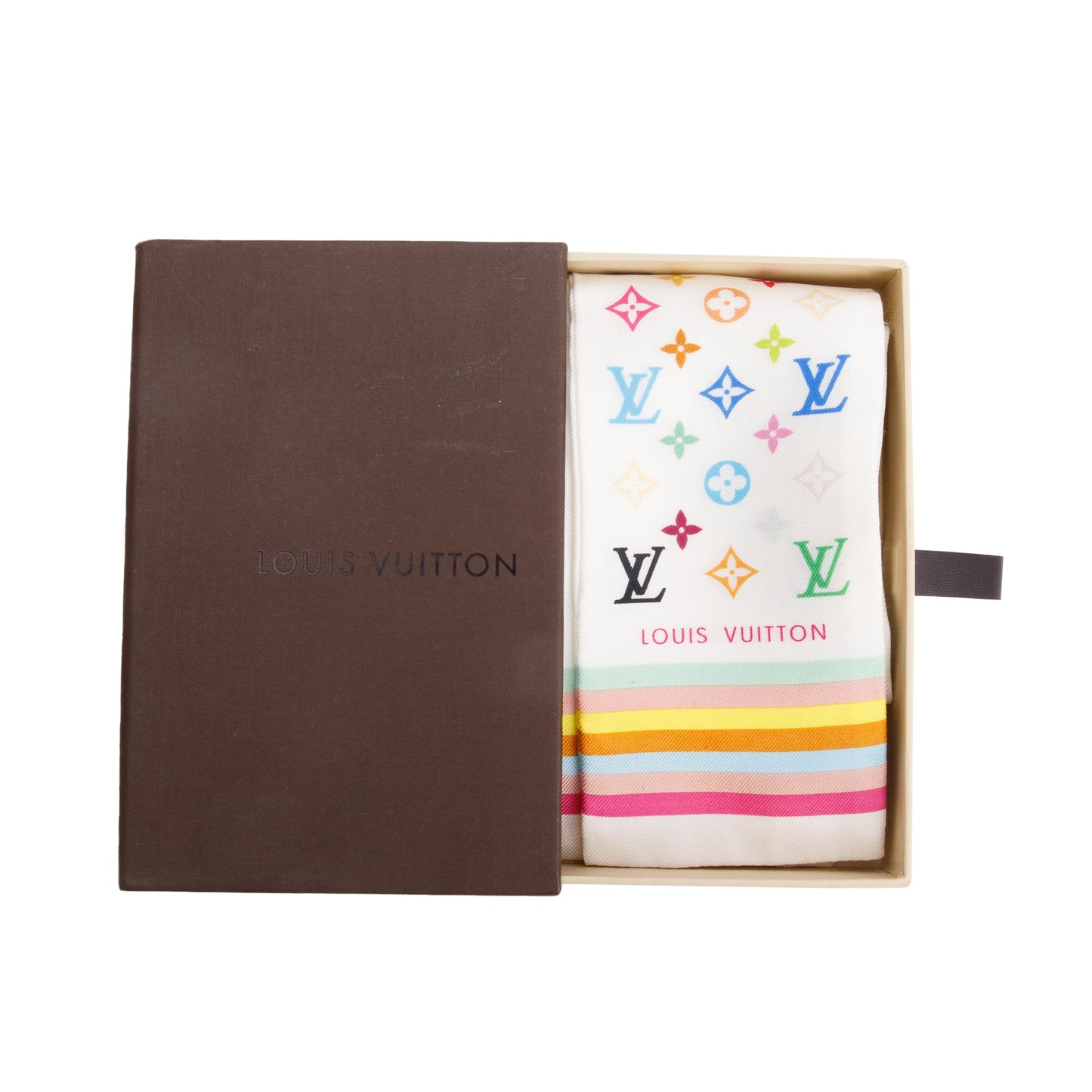 Louis Vuitton White Multicolor Monogram Silk Bandeau