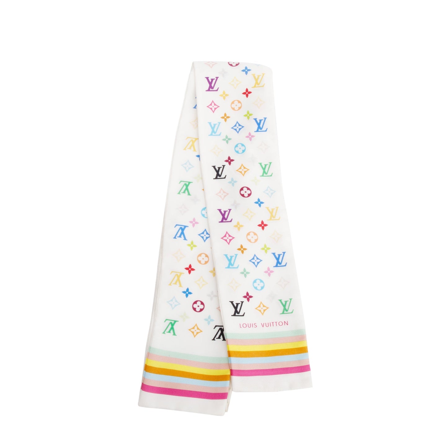 Louis Vuitton White Multicolor Monogram Silk Bandeau