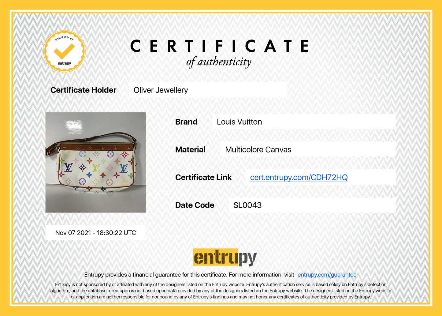 Louis Vuitton White Multicolore Pochette Accessories