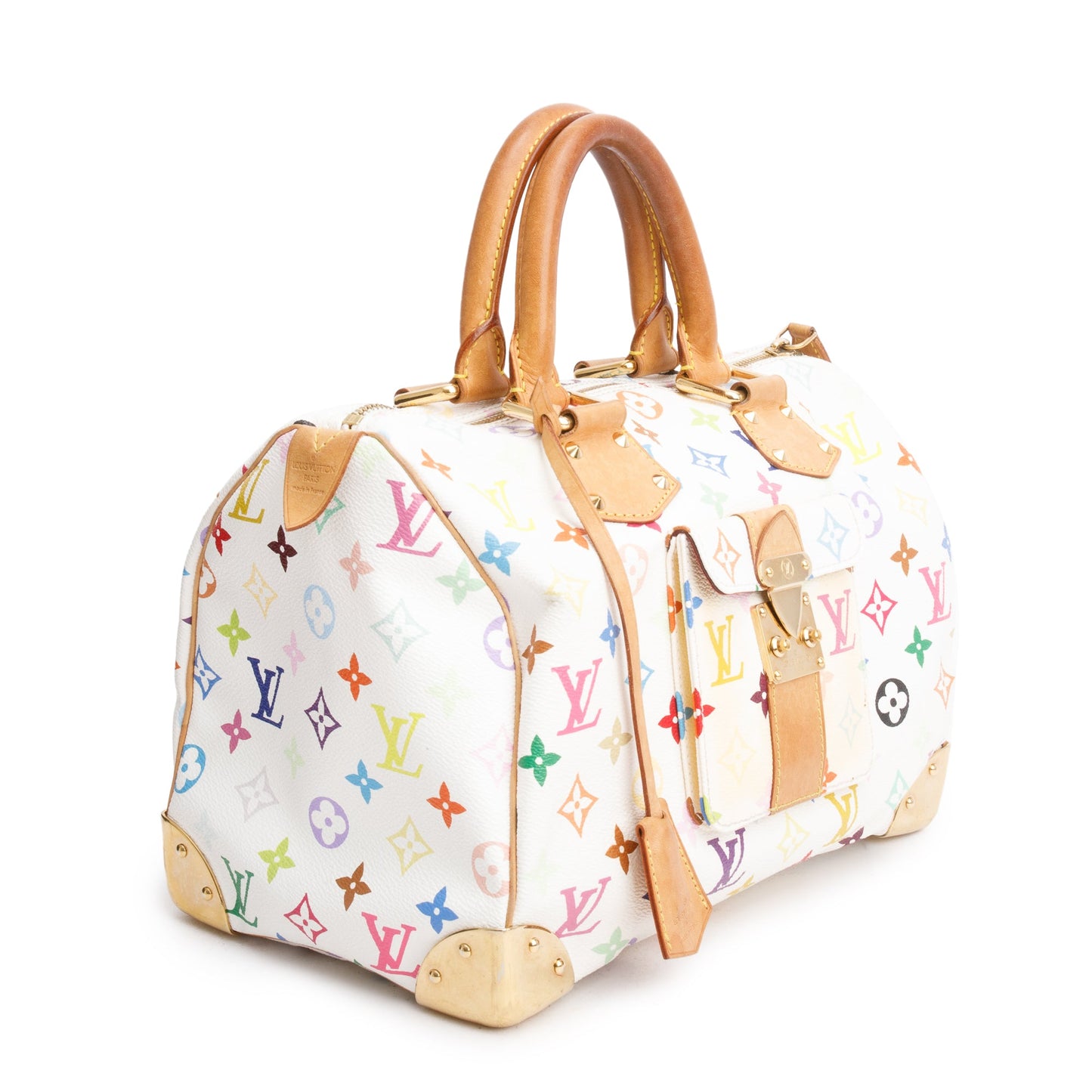 Louis Vuitton White Multicolore Speedy 30