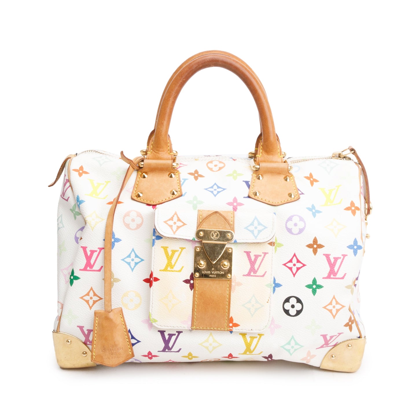 Louis Vuitton White Multicolore Speedy 30