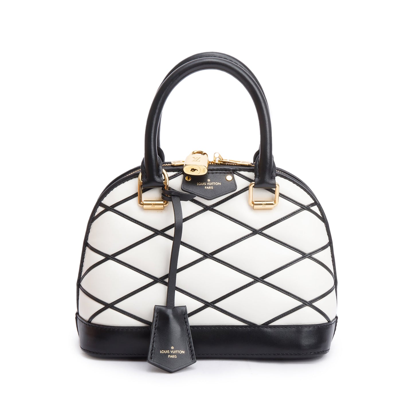 Louis Vuitton White/Black Malletage Leather Alma BB