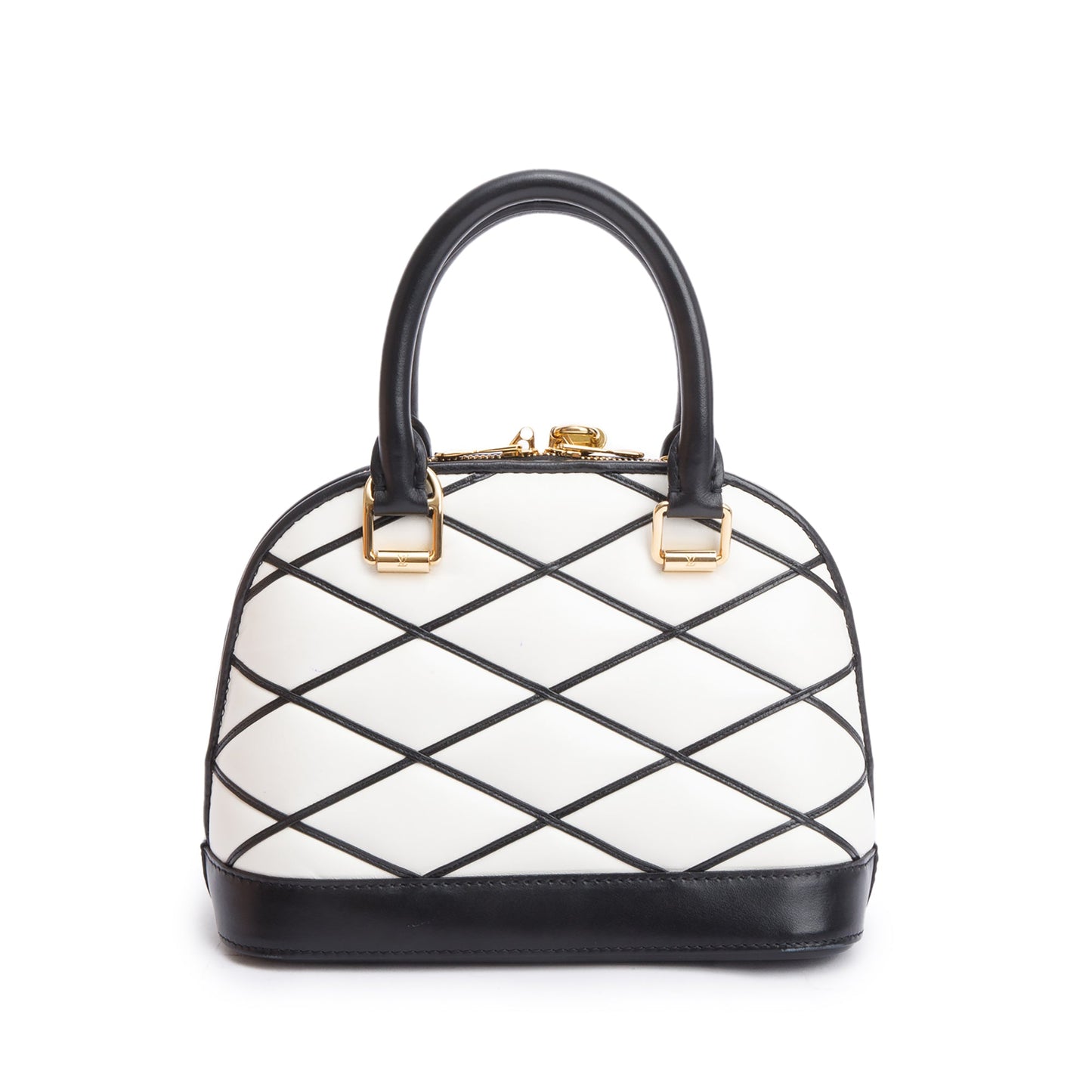 Louis Vuitton White/Black Malletage Leather Alma BB