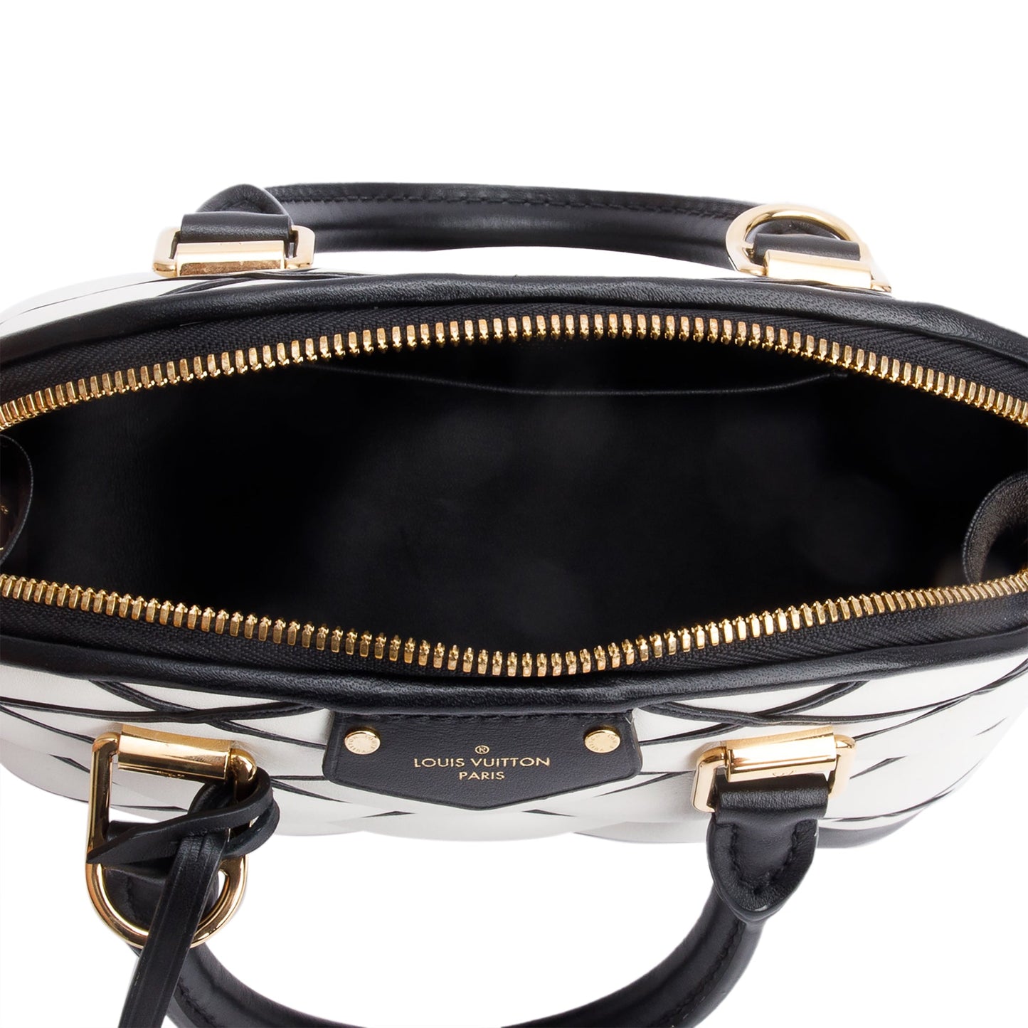 Louis Vuitton White/Black Malletage Leather Alma BB