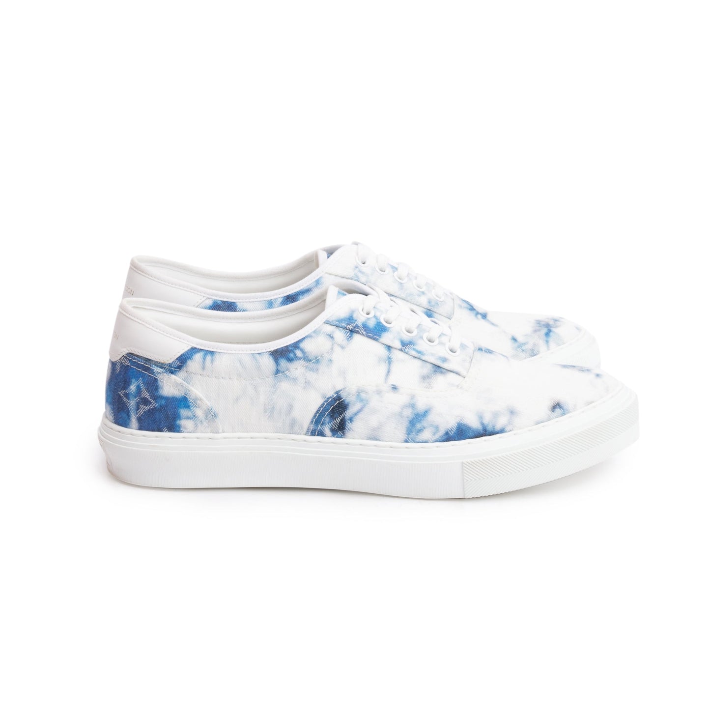 Louis Vuitton White/Blue Monogram Tie Dye Denim Canvas Trocadero Richelieu Sneakers, Size 9