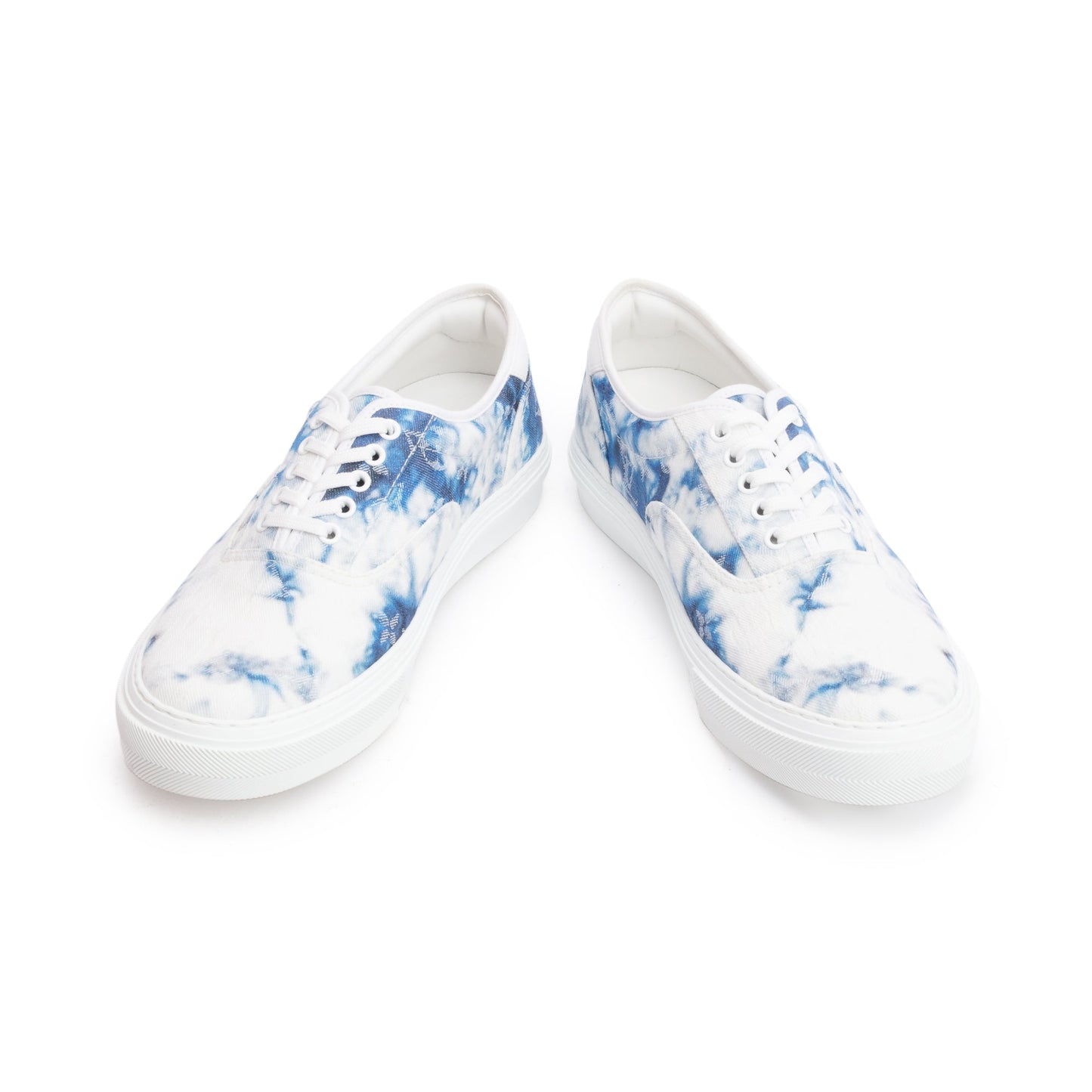 Louis Vuitton White/Blue Monogram Tie Dye Denim Canvas Trocadero Richelieu Sneakers, Size 9