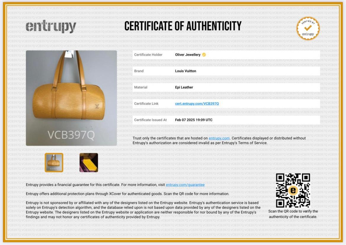 Louis Vuitton Yellow Epi Leather Papillon 30