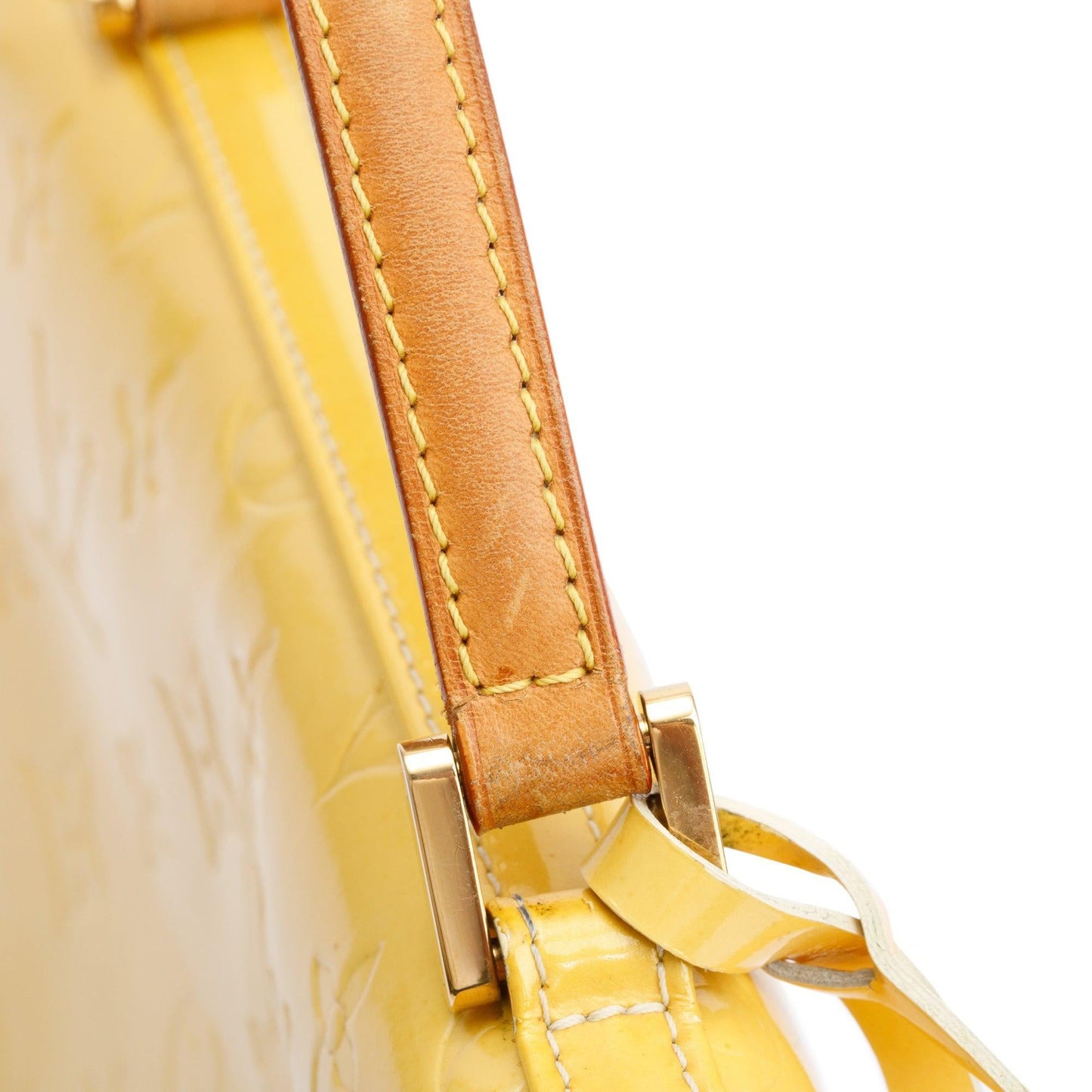 Louis Vuitton Yellow  Monogram Vernis Leather Street Spring Handle Bag