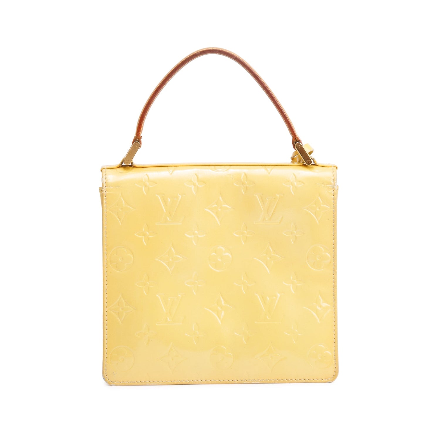 Louis Vuitton Yellow  Monogram Vernis Leather Street Spring Handle Bag