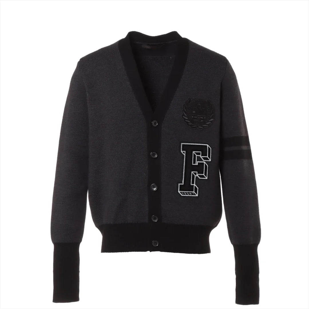 LOUIS VUITTON FRAGMENT LOGO WOOL CARDIGAN
