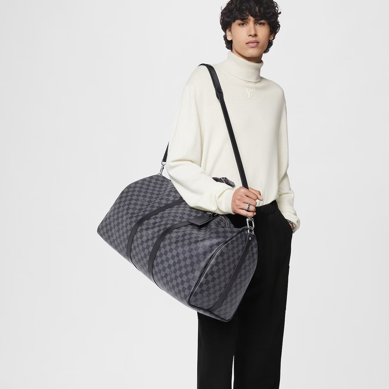LOUIS VUITTON DAMIER GRAPHITE KEEPALL BANDOULIÃRE 55 BAG