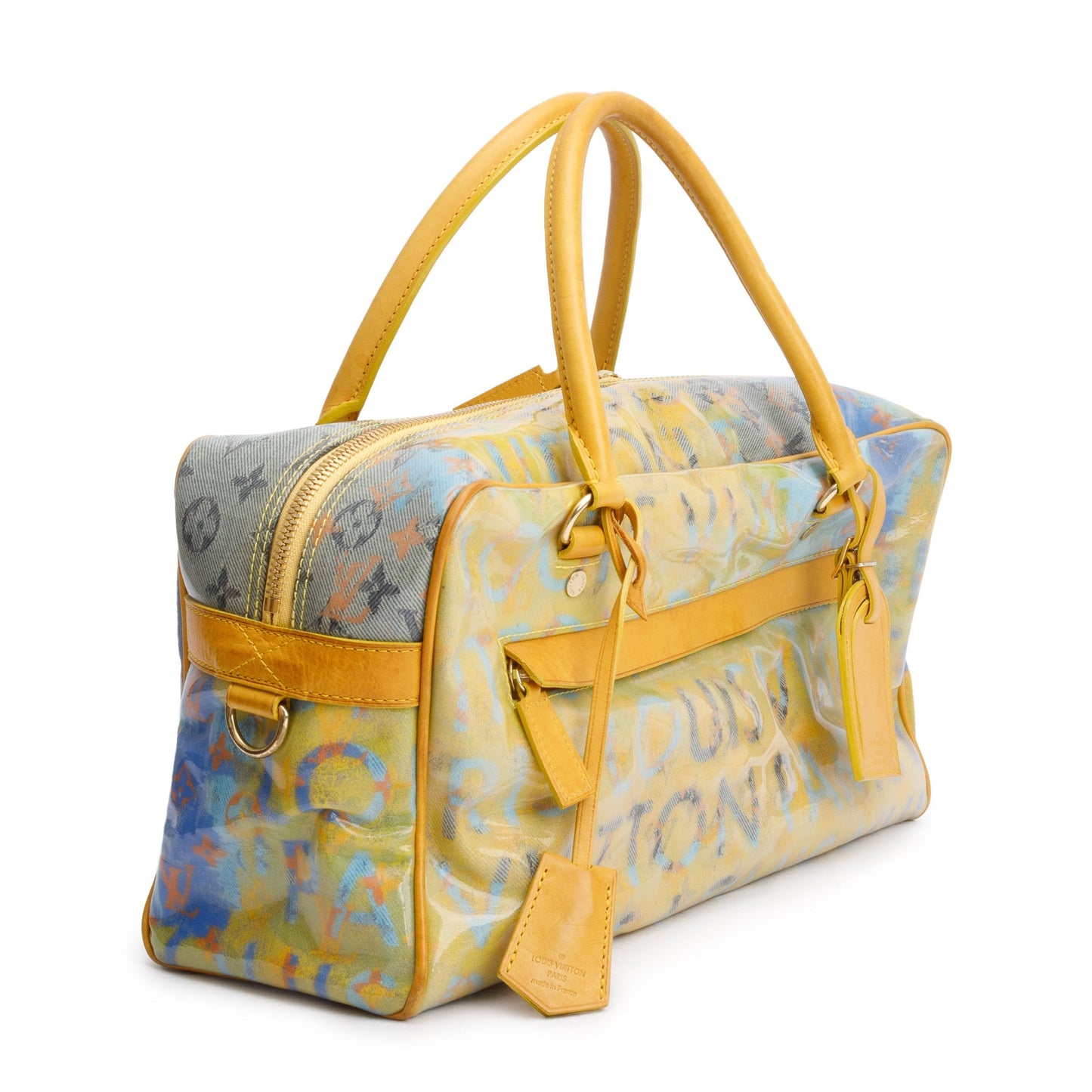 Louis Vuitton x Richard Prince PVC & Yellow Leather Monogram Pulp Defile Weekender PM