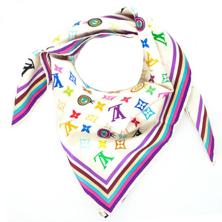 LOUIS VUITTON MULTICOLOR MONOGRAM EYE LOVE SILK SCARF