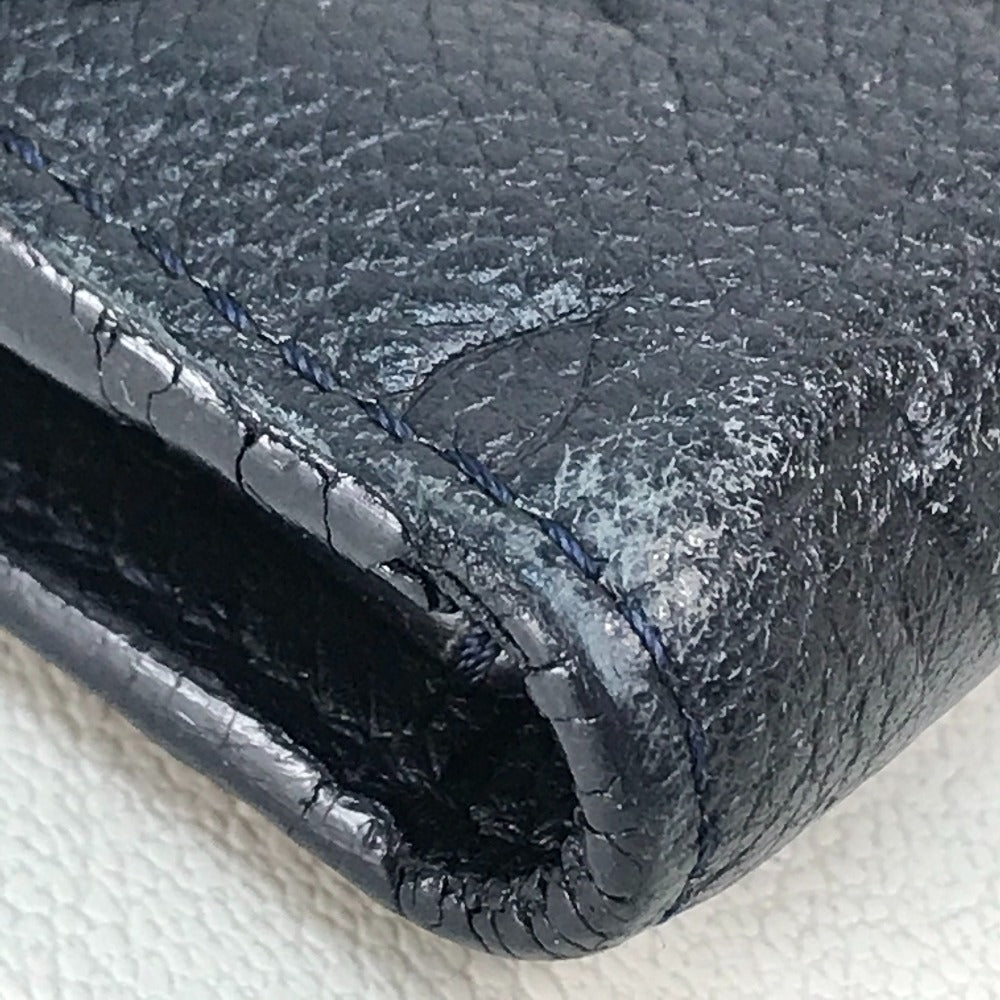 LOUIS VUITTON Long Wallet Purse M60258 Monogram Ann Platt Leather Navy Monogram Ann Platt Portefeuille Villetuoz Women