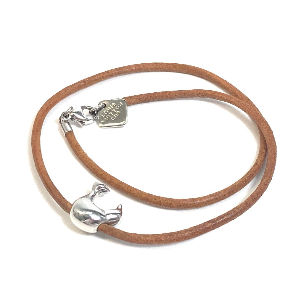 LOUIS VUITTON choker M80647 Leather, SV925 Silver Kiwi Kiwi LV cup 2003