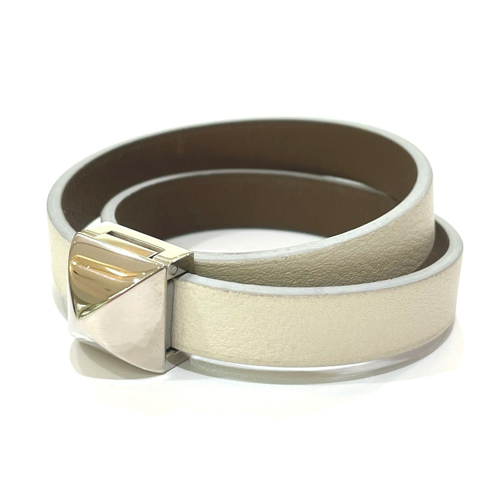 HERMES bracelet Swift White type Medor Anfini Women T1