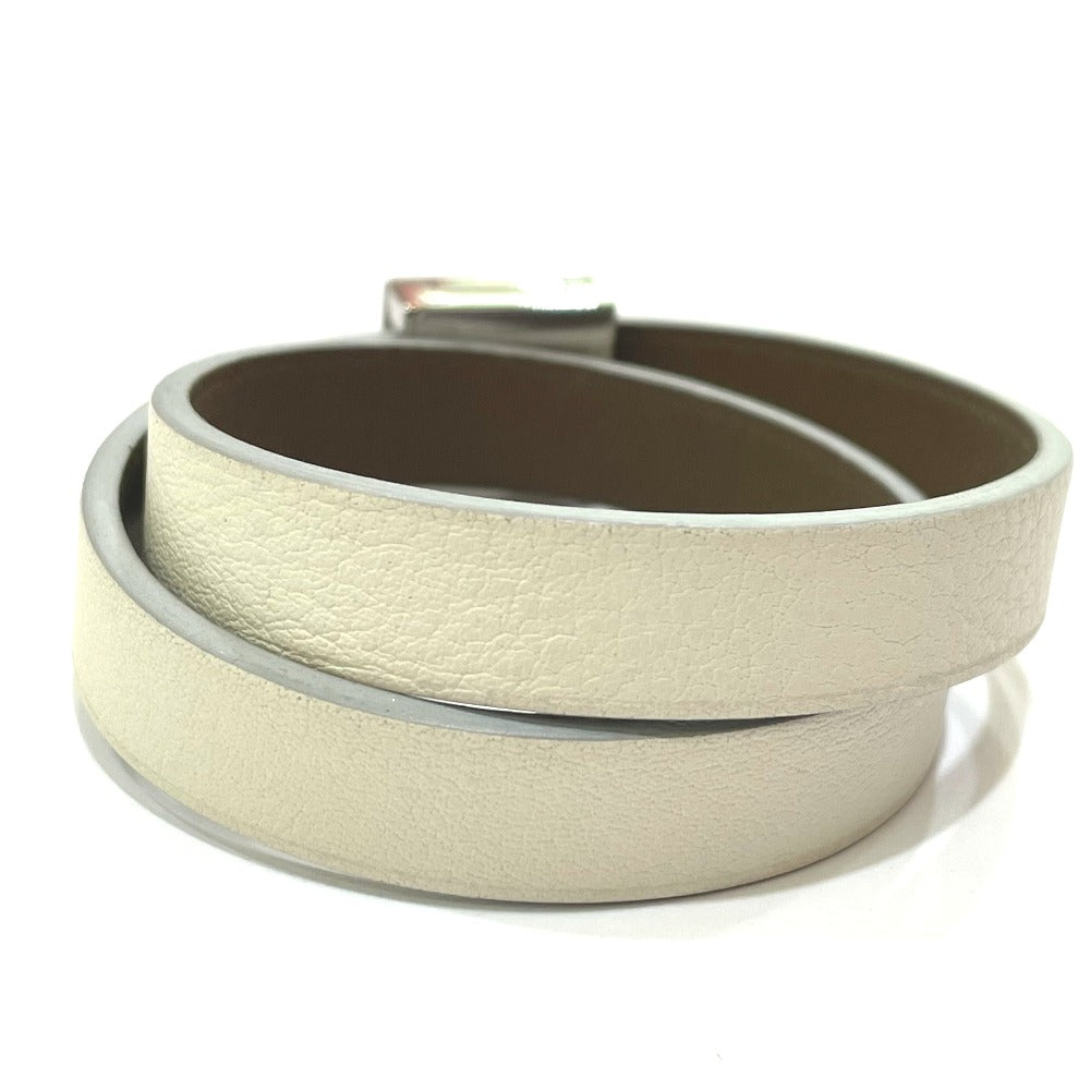 HERMES bracelet Swift White type Medor Anfini Women T1