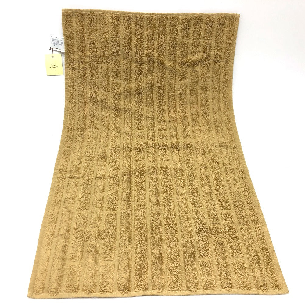 HERMES towel cotton Brown H logo labyrinth Women