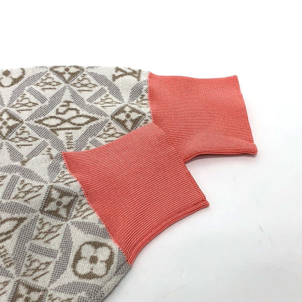 LOUIS VUITTON knit Silk, Cotton Gray / pink Monogram SUNCE1854 contrast trim Women XS