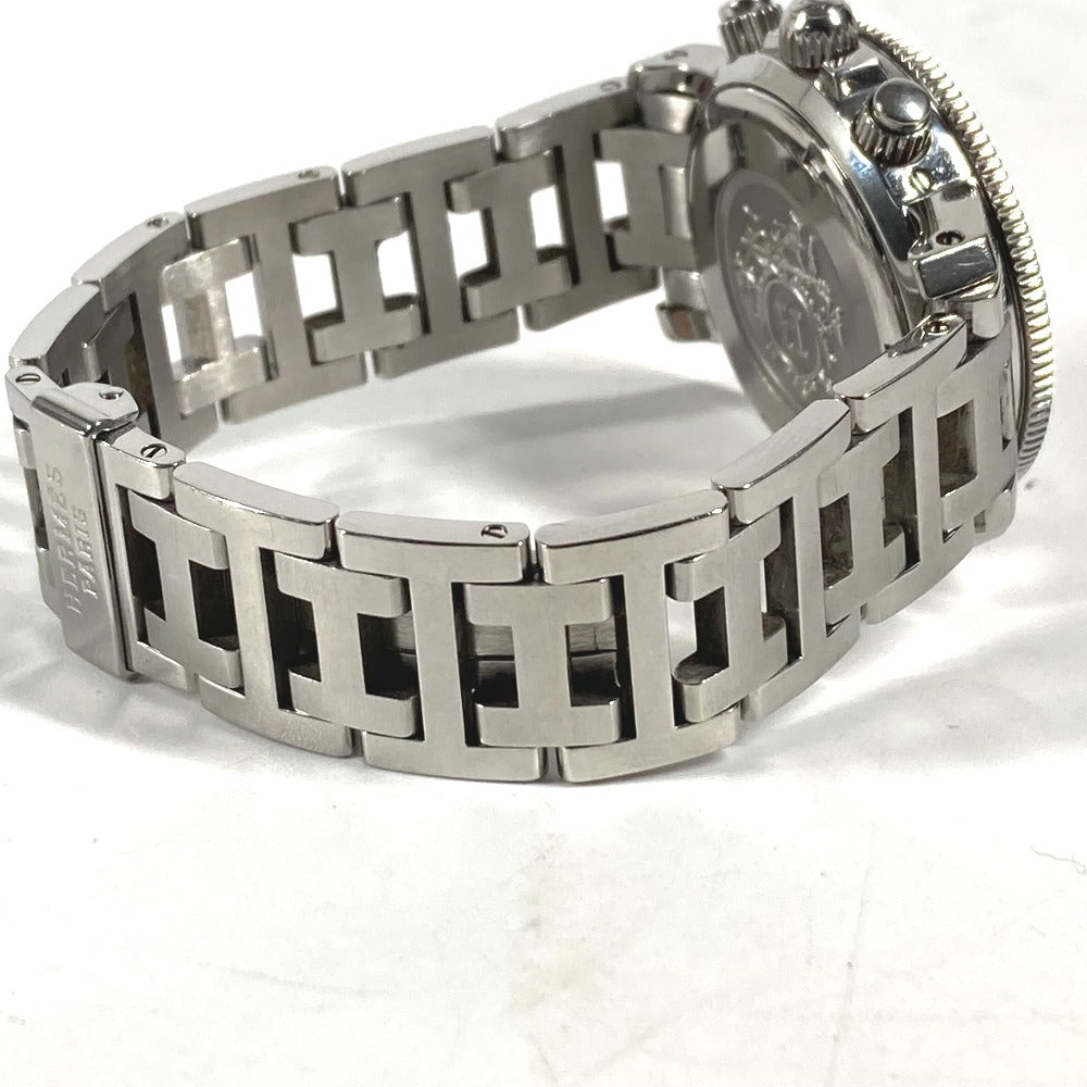 HERMES Watches Quartz CL2.310 Stainless Steel Silver Chronograph Clipper diver black dial