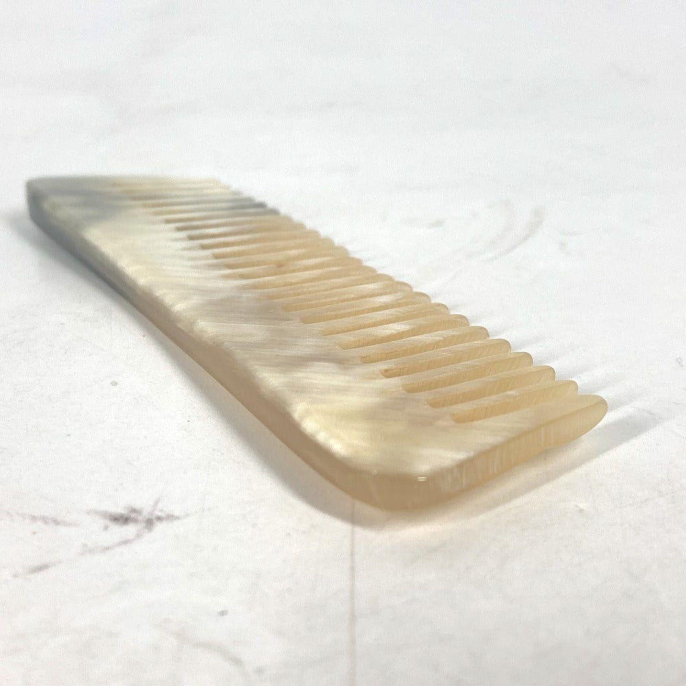 HERMES hair accessory Buffalo Horn, Leather beige Hair comb with case Accessories mini Women(Unisex)