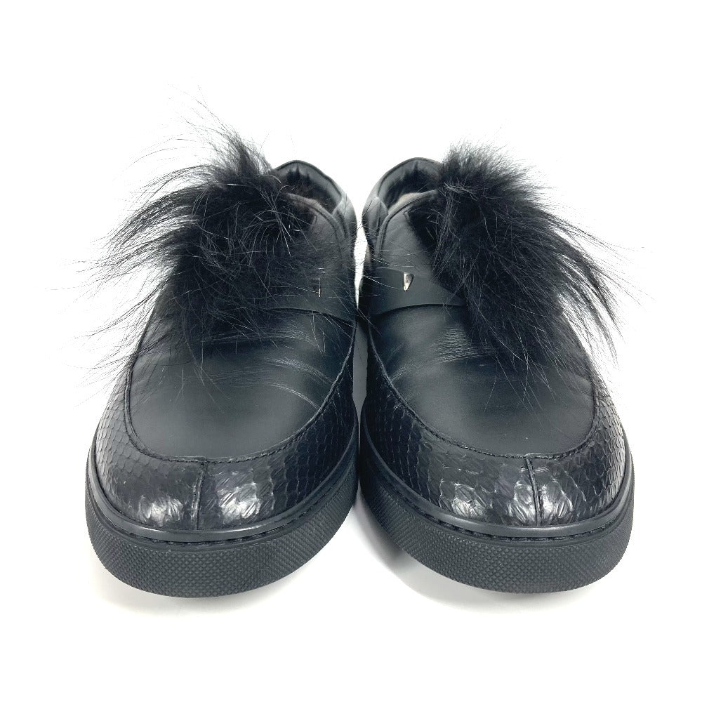 FENDI sneakers 7E1068 Leather, Fur black Monster fur mens 8