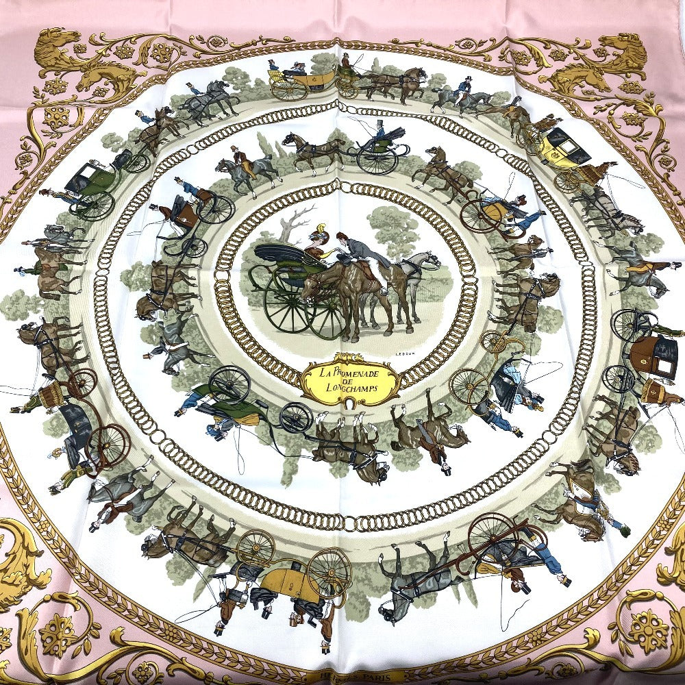 HERMES scarf silk pink Carre90