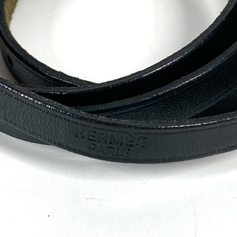HERMES bracelet leather black API 4-row long unisex(Unisex)