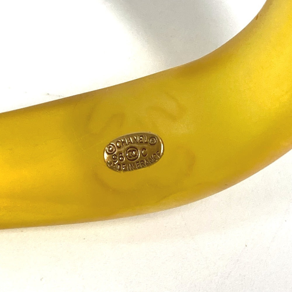 CHANEL Bangle Resin yellow 96C CC logo COCO Mark Women